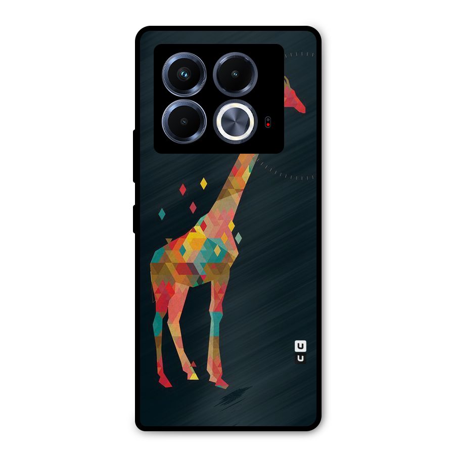Colored Giraffe Metal Back Case for Infinix Note 40 5G