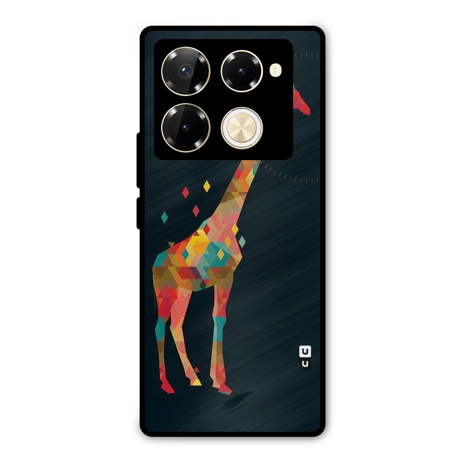 Colored Giraffe Metal Back Case for Infinix Note 40 Pro