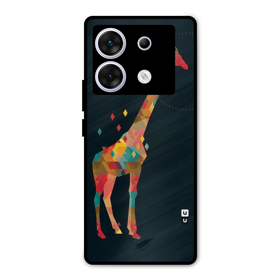 Colored Giraffe Metal Back Case for Infinix Zero 30 5G