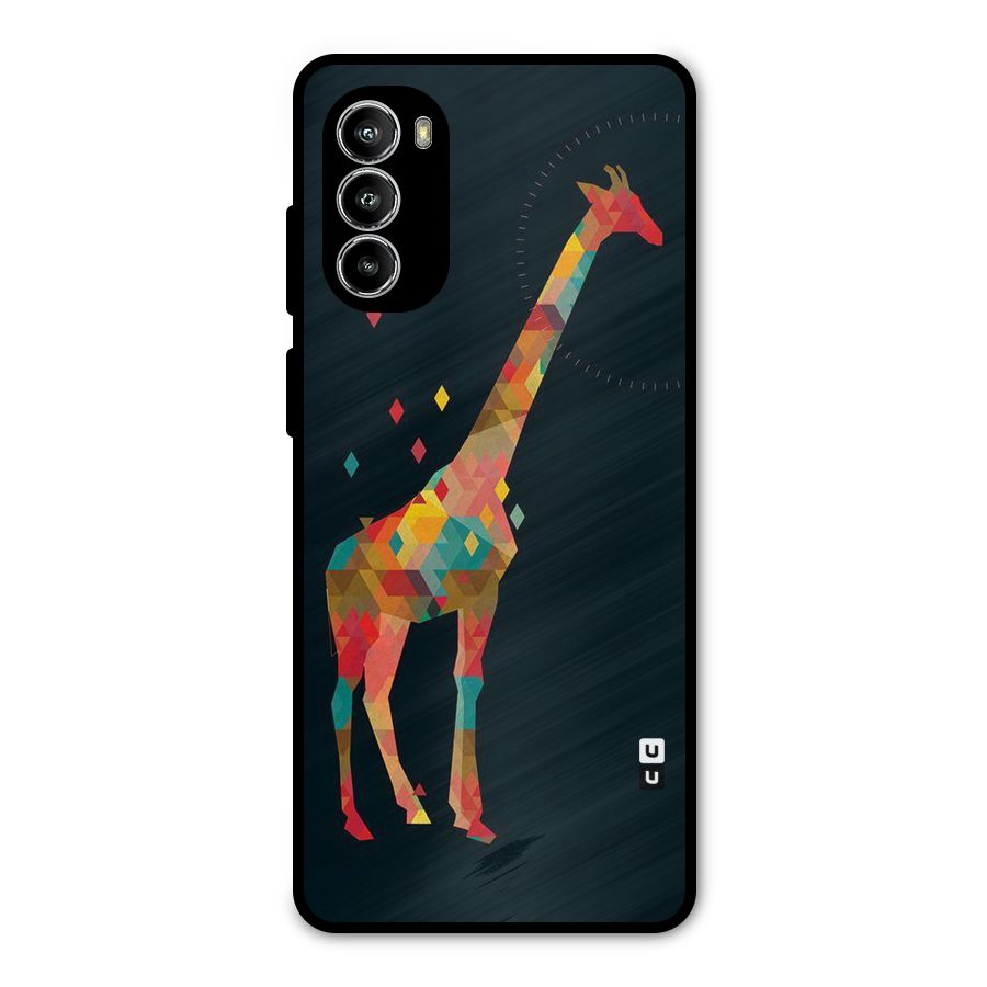 Colored Giraffe Metal Back Case for Moto G52