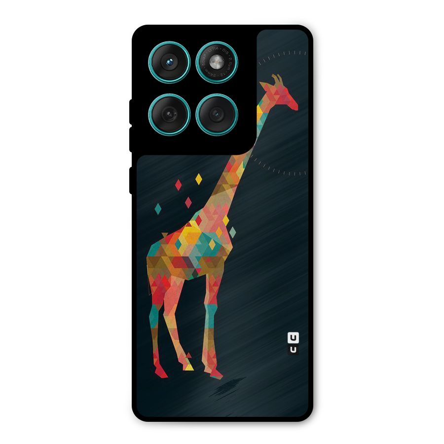 Colored Giraffe Metal Back Case for Motorola Edge 60 Fusion