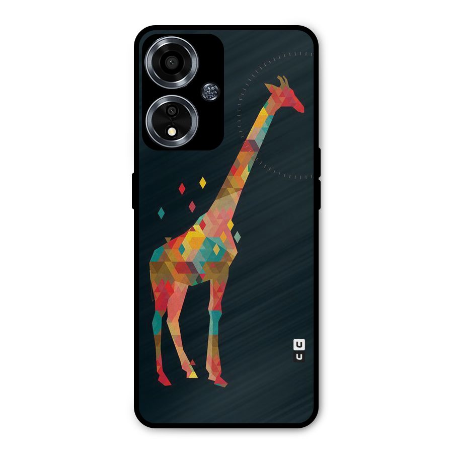 Colored Giraffe Metal Back Case for Oppo A59