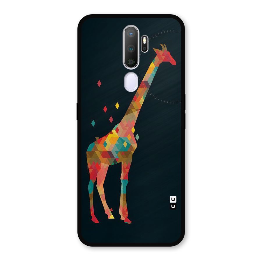 Colored Giraffe Metal Back Case for Oppo A5 (2020)