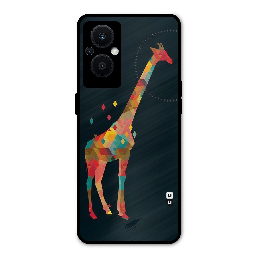 Colored Giraffe Metal Back Case for Oppo F21s Pro 5G