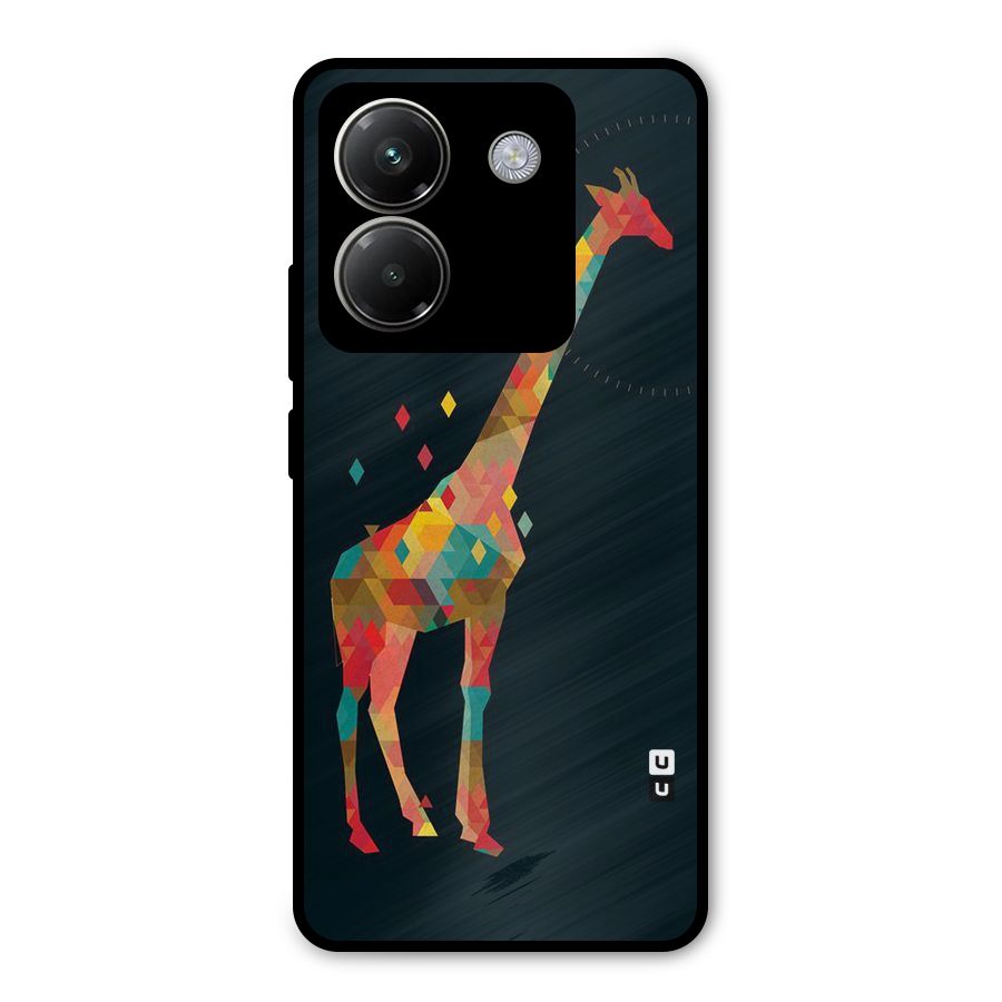 Colored Giraffe Metal Back Case for Poco M7 Pro 5G