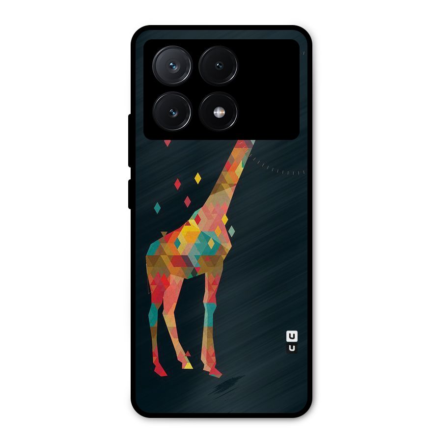 Colored Giraffe Metal Back Case for Poco X6 Pro
