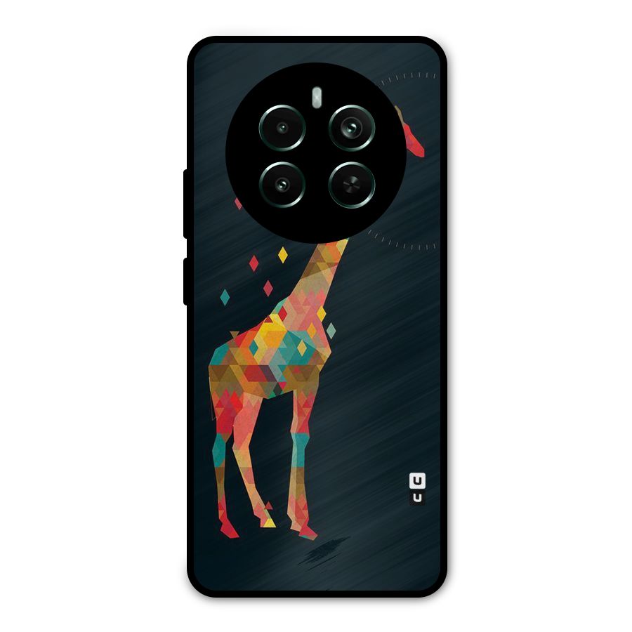 Colored Giraffe Metal Back Case for Realme 12 Pro Plus