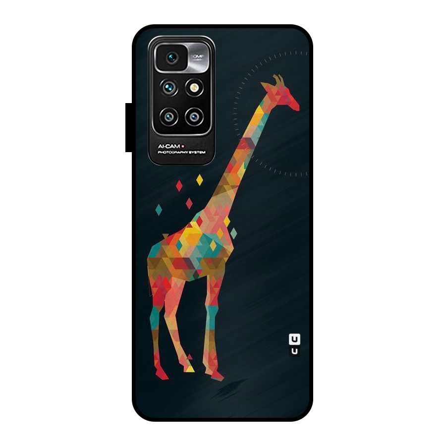 Colored Giraffe Metal Back Case for Redmi 10 Prime