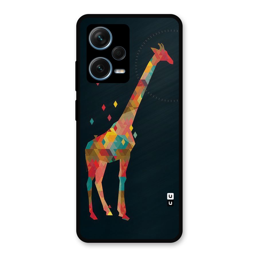 Colored Giraffe Metal Back Case for Redmi Note 12 Pro Plus 5G