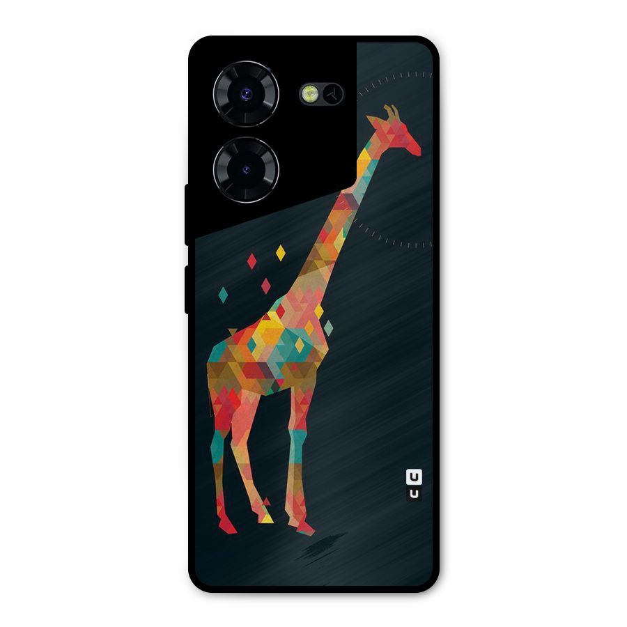 Colored Giraffe Metal Back Case for Tecno Pova 5 Pro 5G