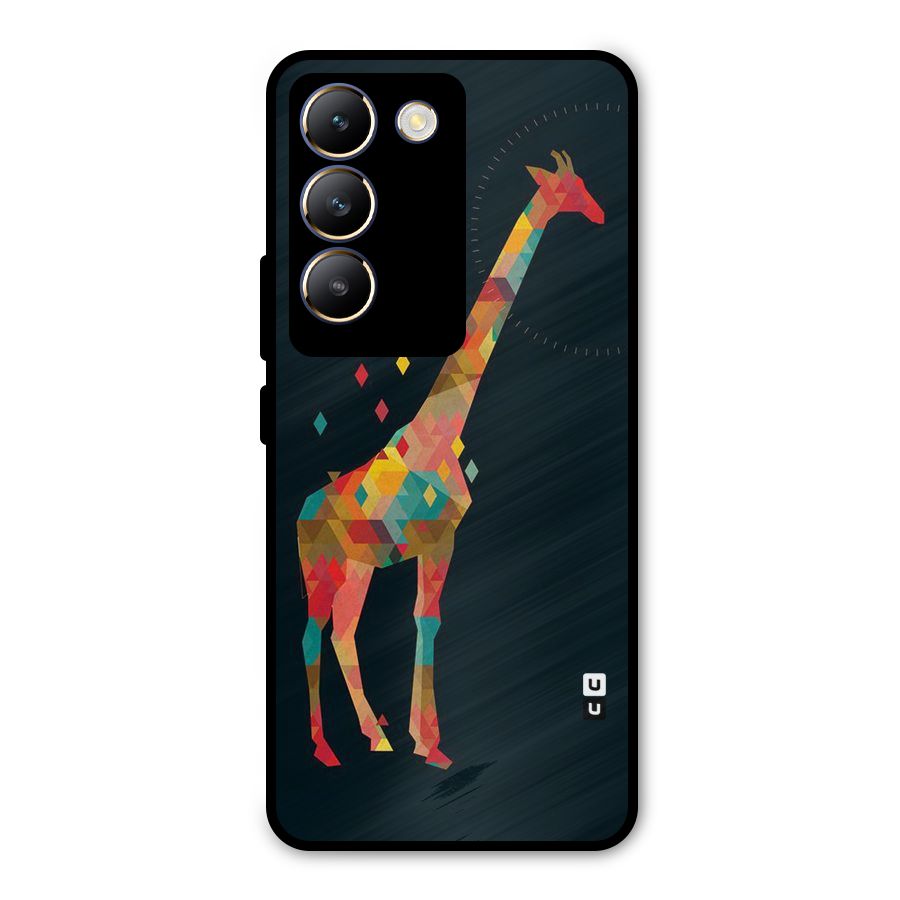 Colored Giraffe Metal Back Case for Vivo T3 5G