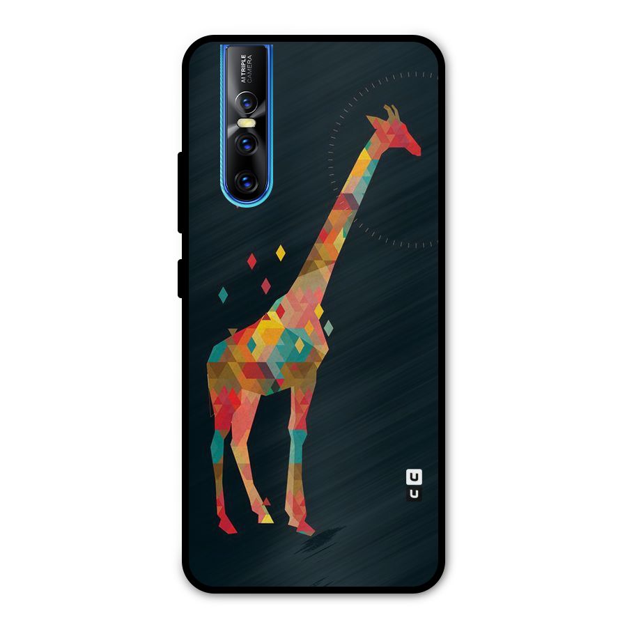 Colored Giraffe Metal Back Case for Vivo V15 Pro