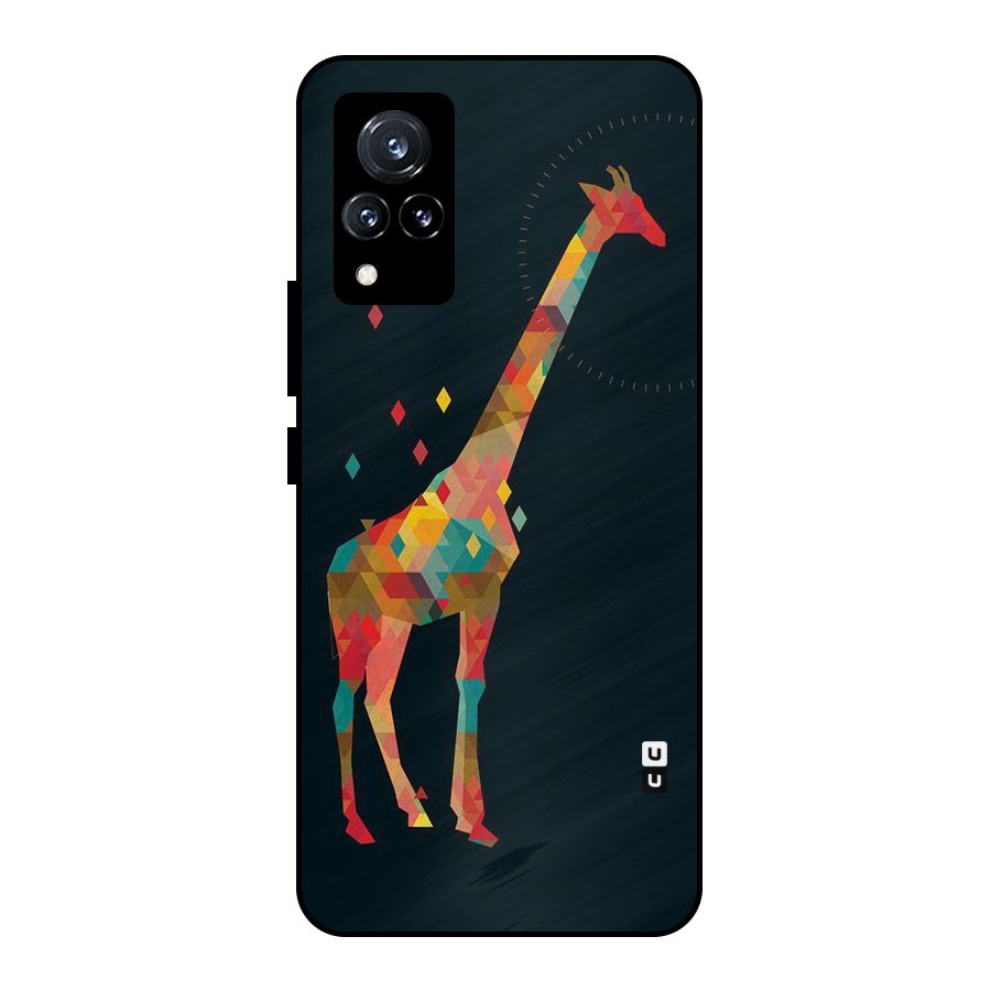 Colored Giraffe Metal Back Case for Vivo V21 5G