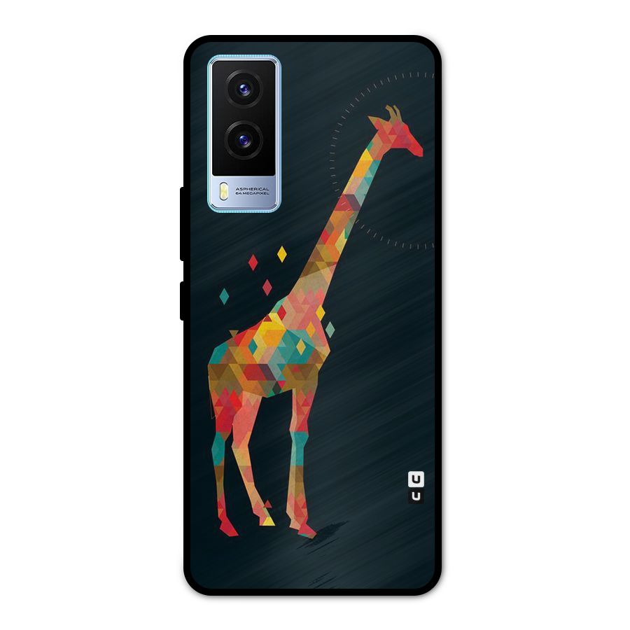 Colored Giraffe Metal Back Case for Vivo V21e 5G