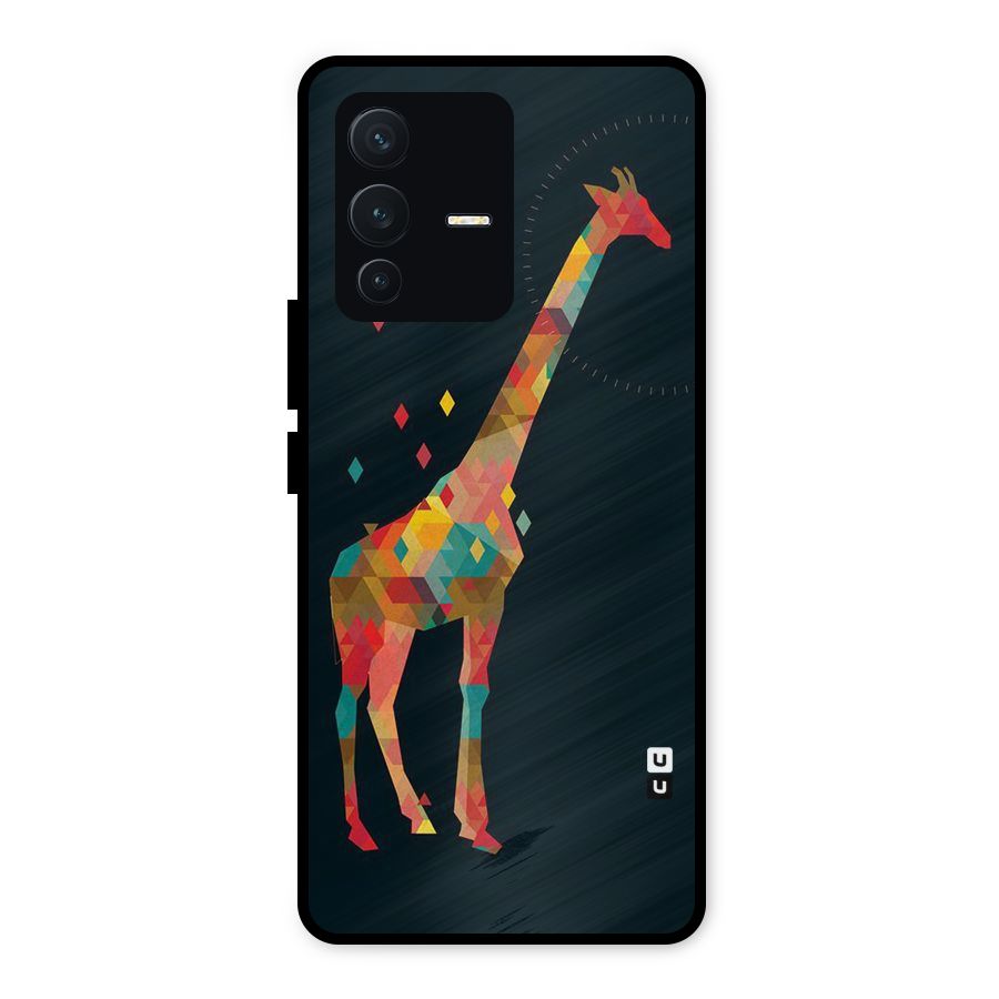 Colored Giraffe Metal Back Case for Vivo V23 5G