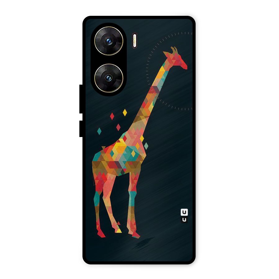 Colored Giraffe Metal Back Case for Vivo V29e