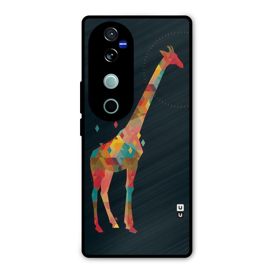 Colored Giraffe Metal Back Case for Vivo V40 Pro