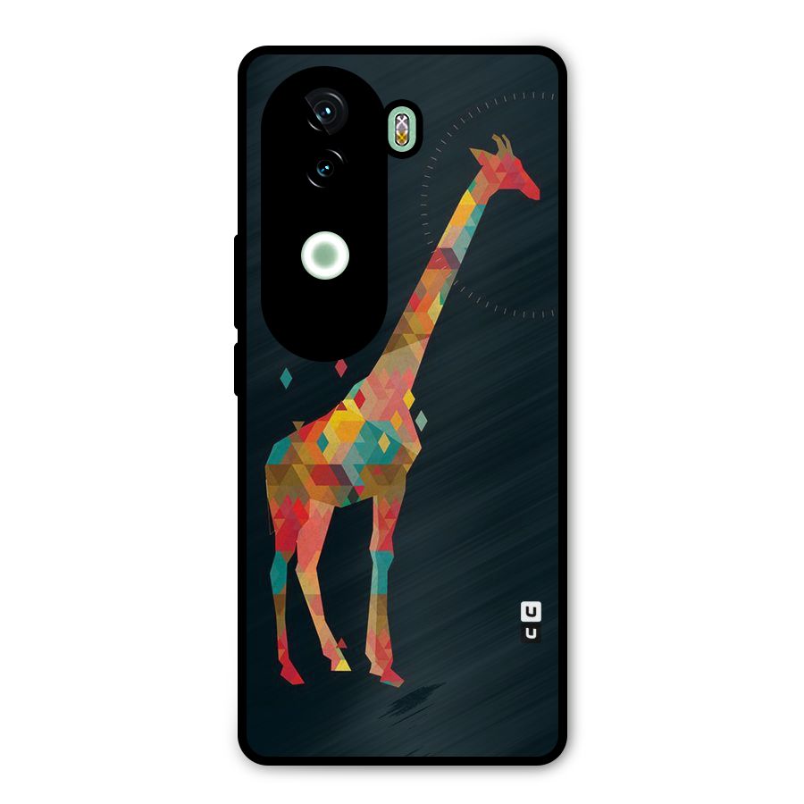 Colored Giraffe Metal Back Case for Vivo V40e