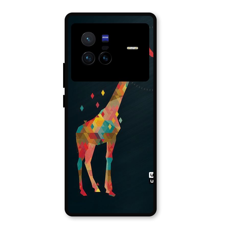 Colored Giraffe Metal Back Case for Vivo X80