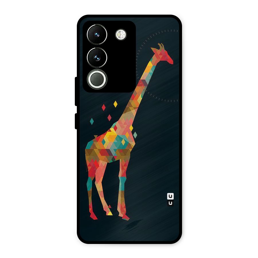 Colored Giraffe Metal Back Case for Vivo Y200