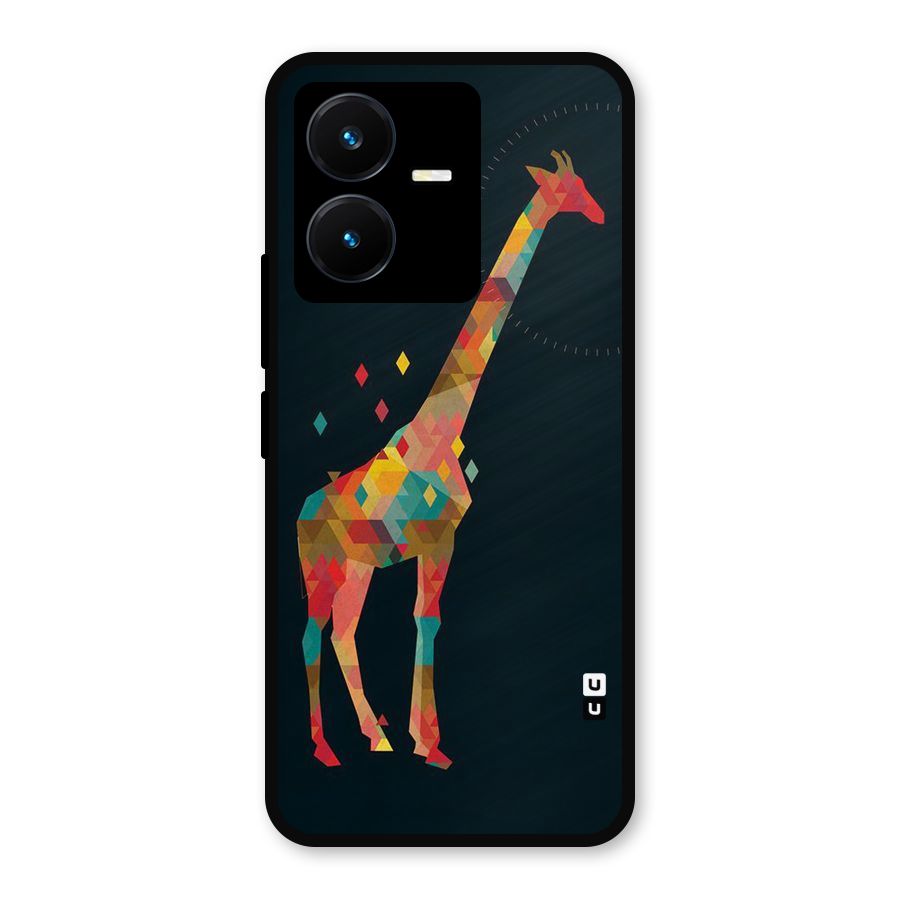 Colored Giraffe Metal Back Case for Vivo Y22