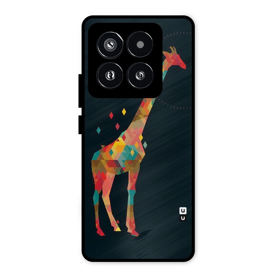 Colored Giraffe Metal Back Case for Xiaomi 14 Pro