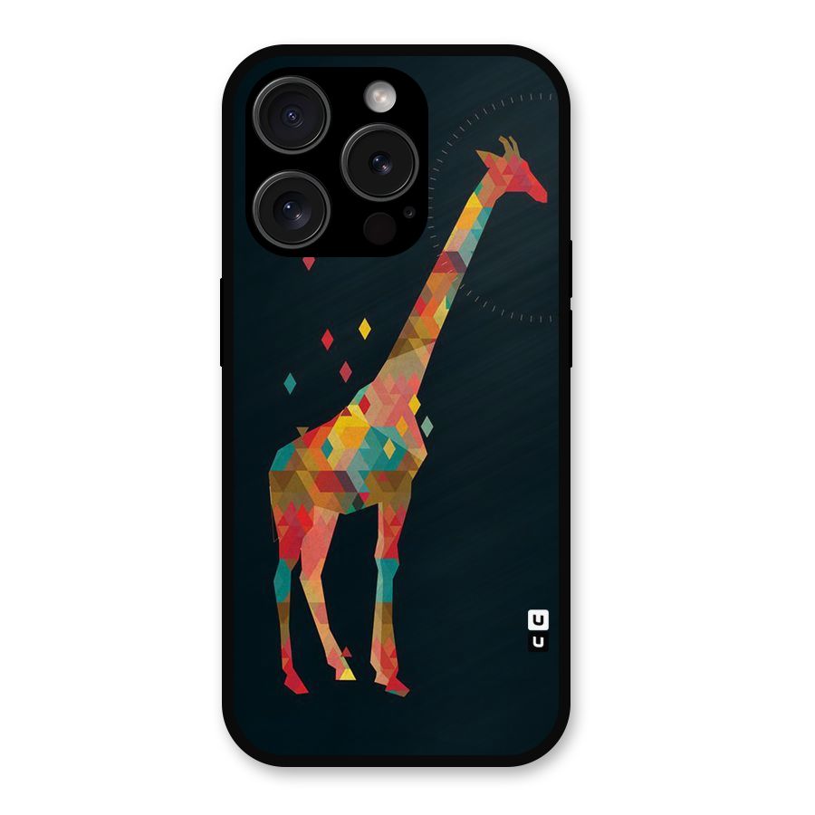 Colored Giraffe Metal Back Case for iPhone 15 Pro