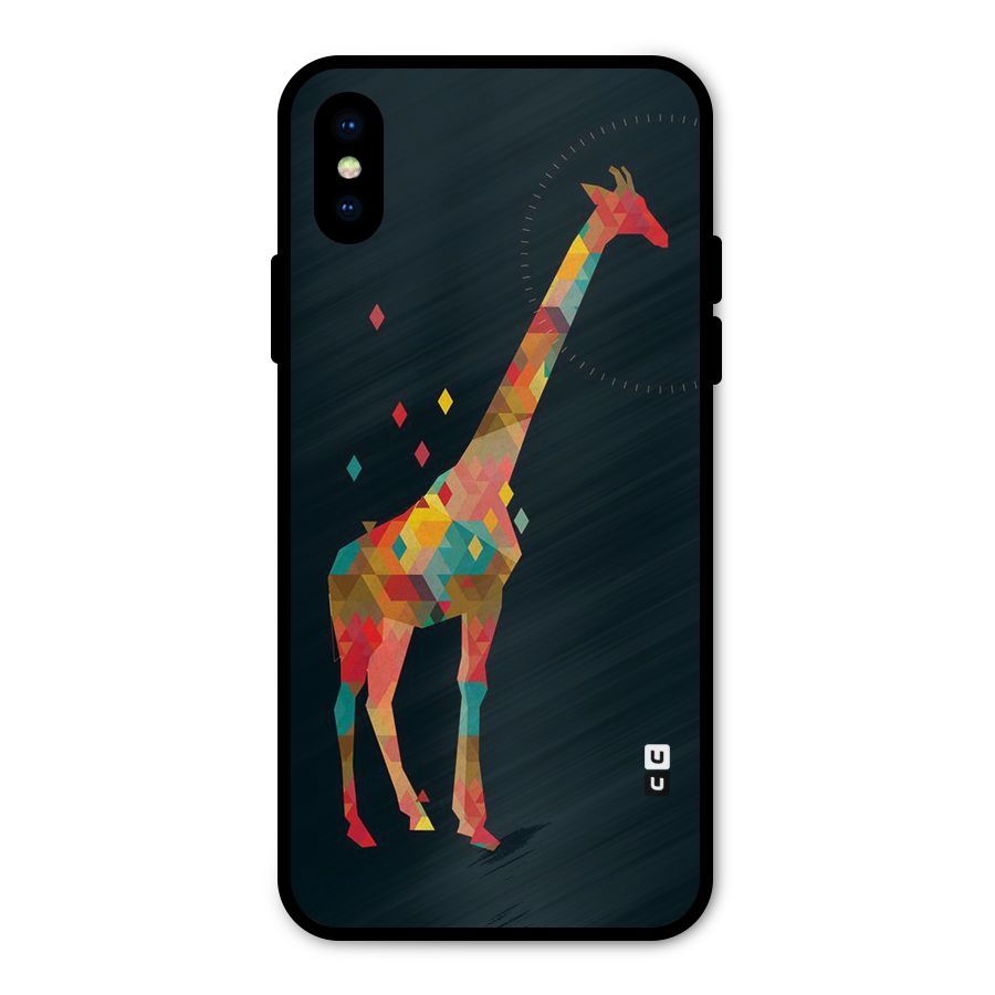 Colored Giraffe Metal Back Case for iPhone XS