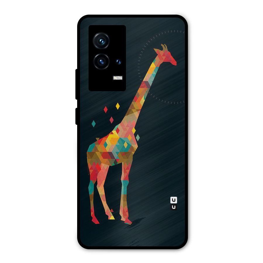 Colored Giraffe Metal Back Case for iQOO 9 5G