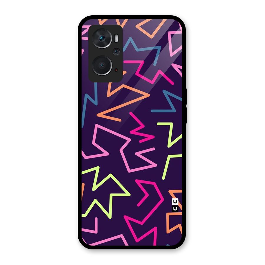 Colored Lines Glass Back Case for Oppo K10 4G