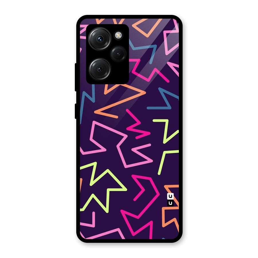 Colored Lines Glass Back Case for Poco X5 Pro