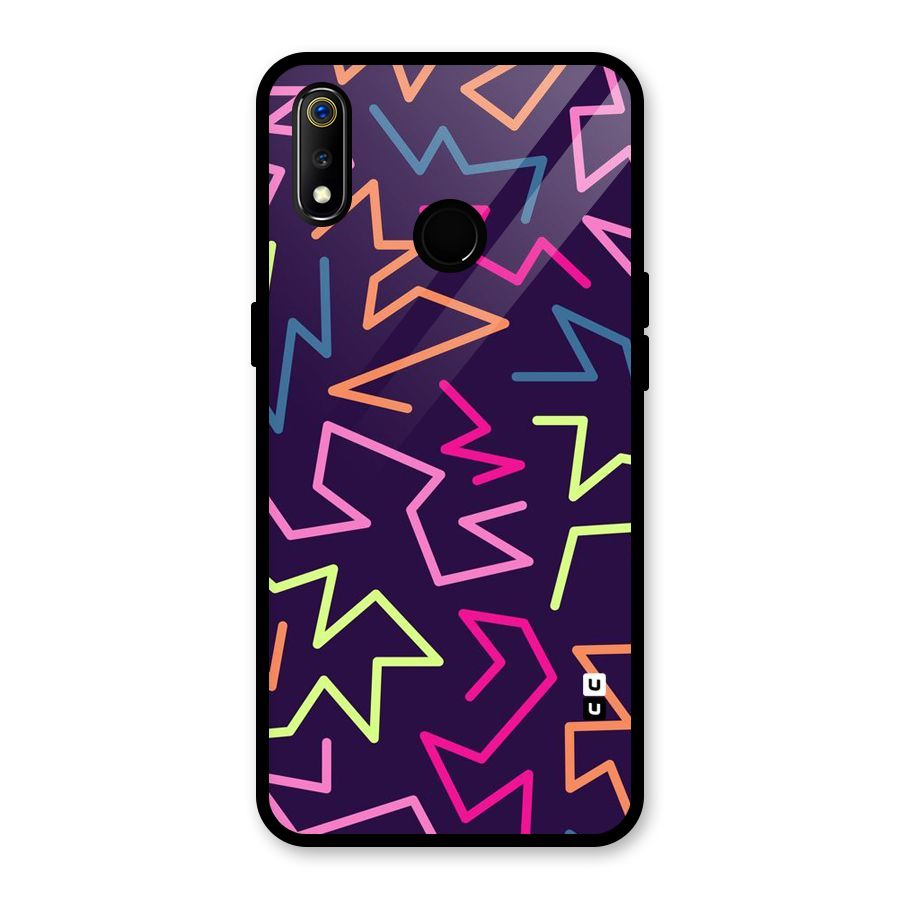 Colored Lines Glass Back Case for Realme 3