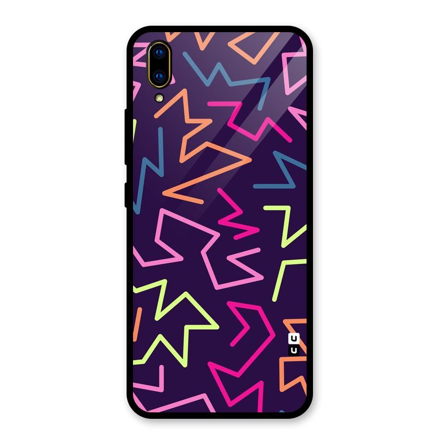 Colored Lines Glass Back Case for Vivo V11 Pro