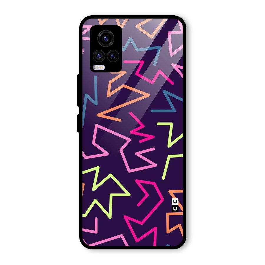 Colored Lines Glass Back Case for Vivo V20 2021