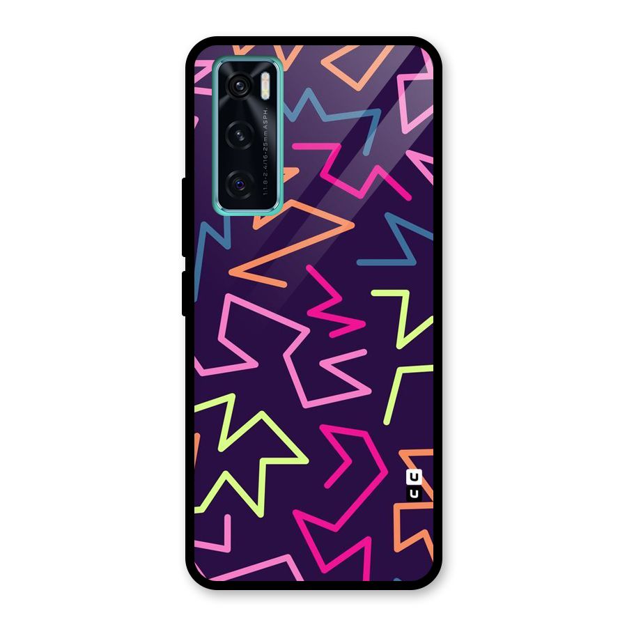 Colored Lines Glass Back Case for Vivo V20 SE