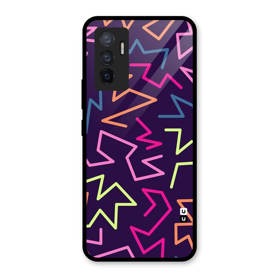Colored Lines Glass Back Case for Vivo V23e