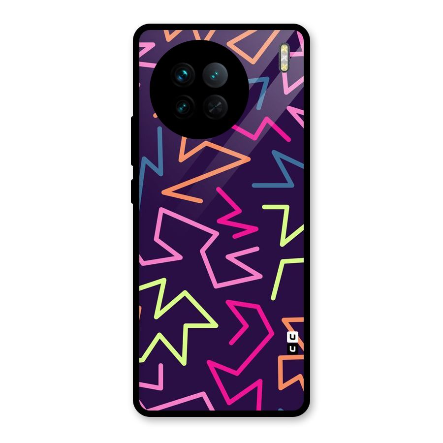 Colored Lines Glass Back Case for Vivo X90