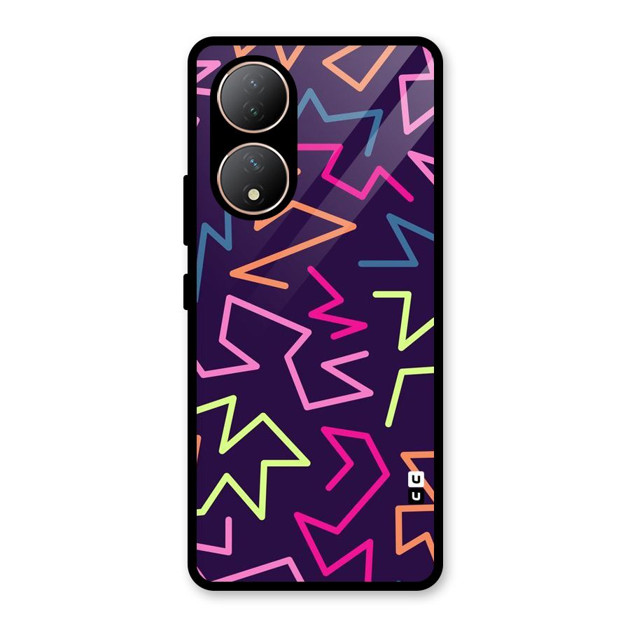 Colored Lines Glass Back Case for Vivo Y100A