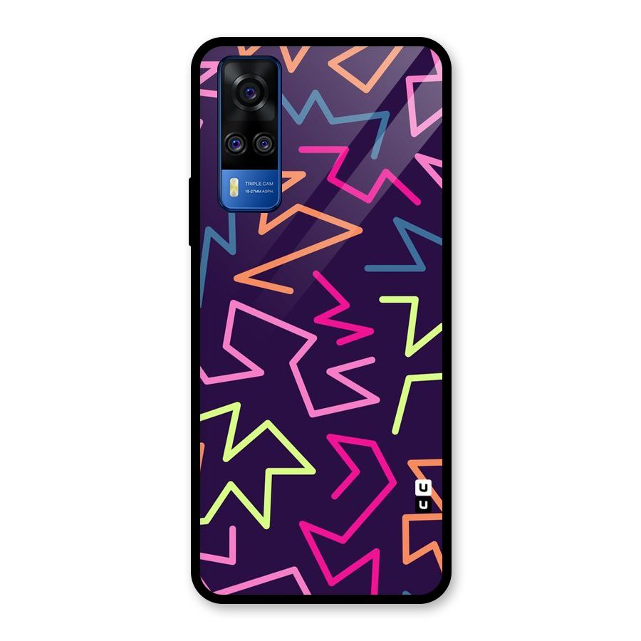 Colored Lines Glass Back Case for Vivo Y31