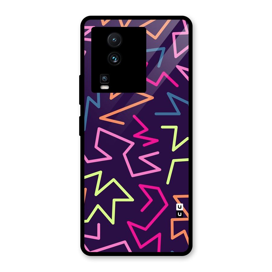 Colored Lines Glass Back Case for Vivo iQOO Neo 7 Pro