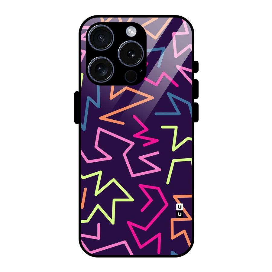 Colored Lines Glass Back Case for iPhone 15 Pro