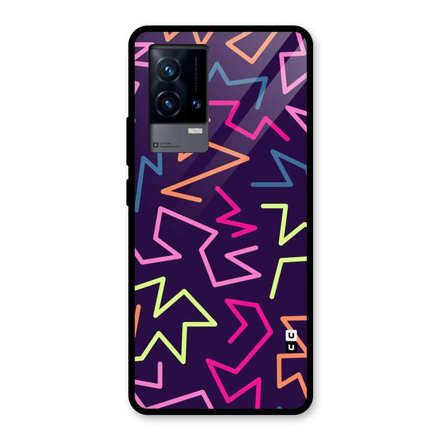 Colored Lines Glass Back Case for iQOO 9 5G