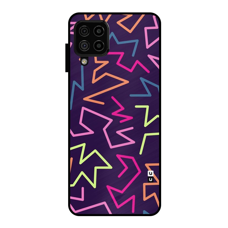 Colored Lines Metal Back Case for Galaxy A22 4G
