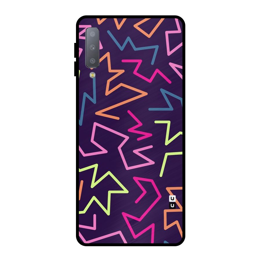 Colored Lines Metal Back Case for Galaxy A7 (2018)