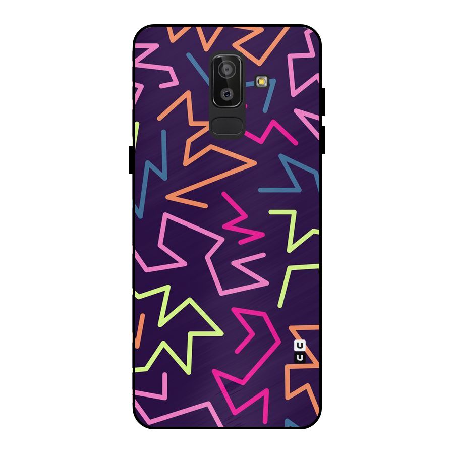 Colored Lines Metal Back Case for Galaxy J8