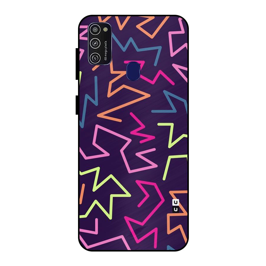 Colored Lines Metal Back Case for Galaxy M21