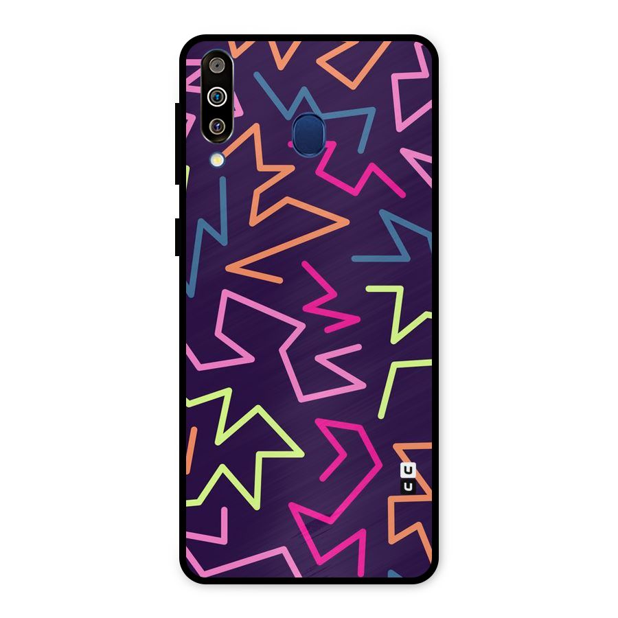 Colored Lines Metal Back Case for Galaxy M30