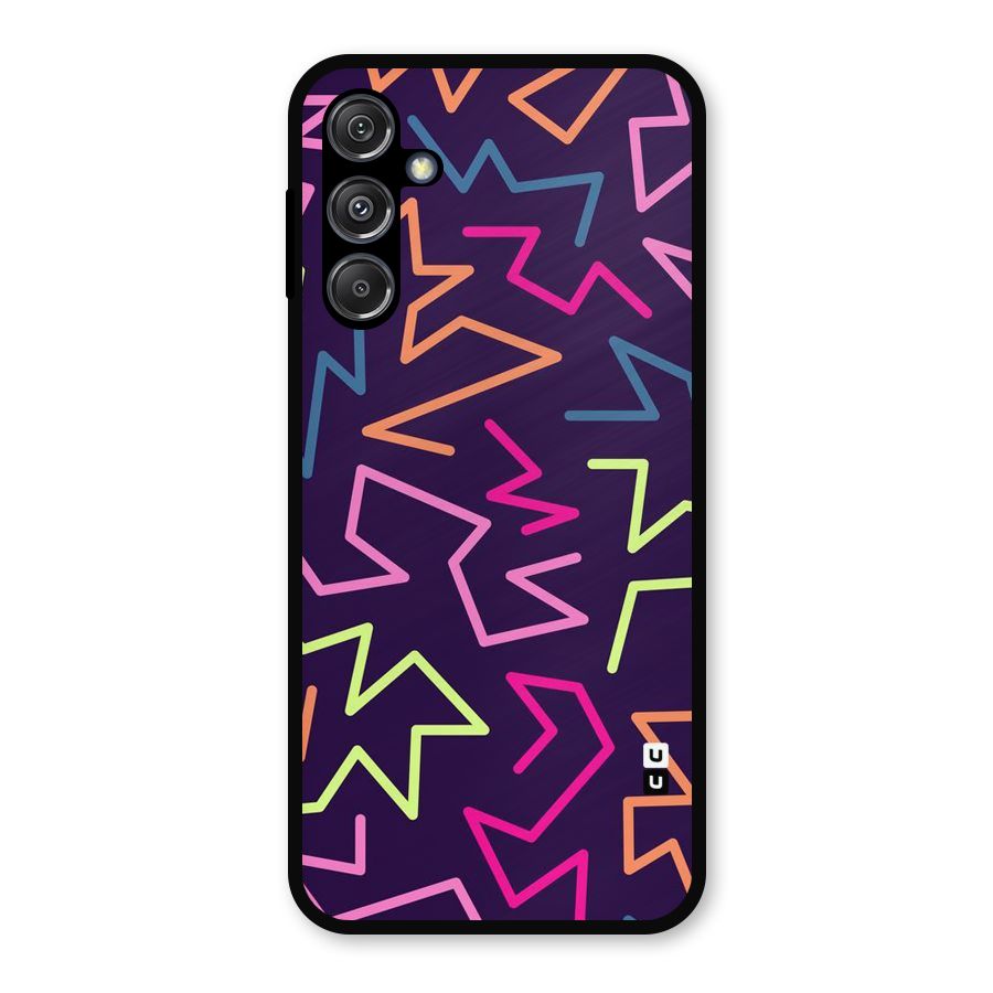 Colored Lines Metal Back Case for Galaxy M34 5G