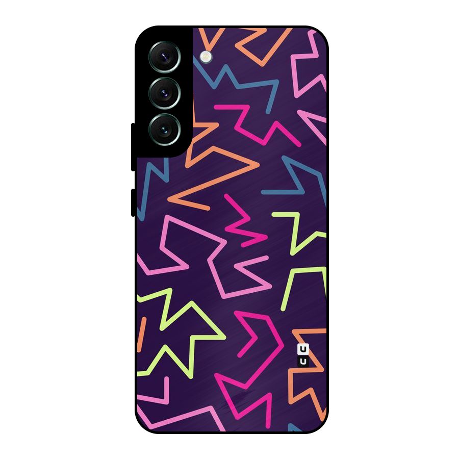 Colored Lines Metal Back Case for Galaxy S22 Plus 5G