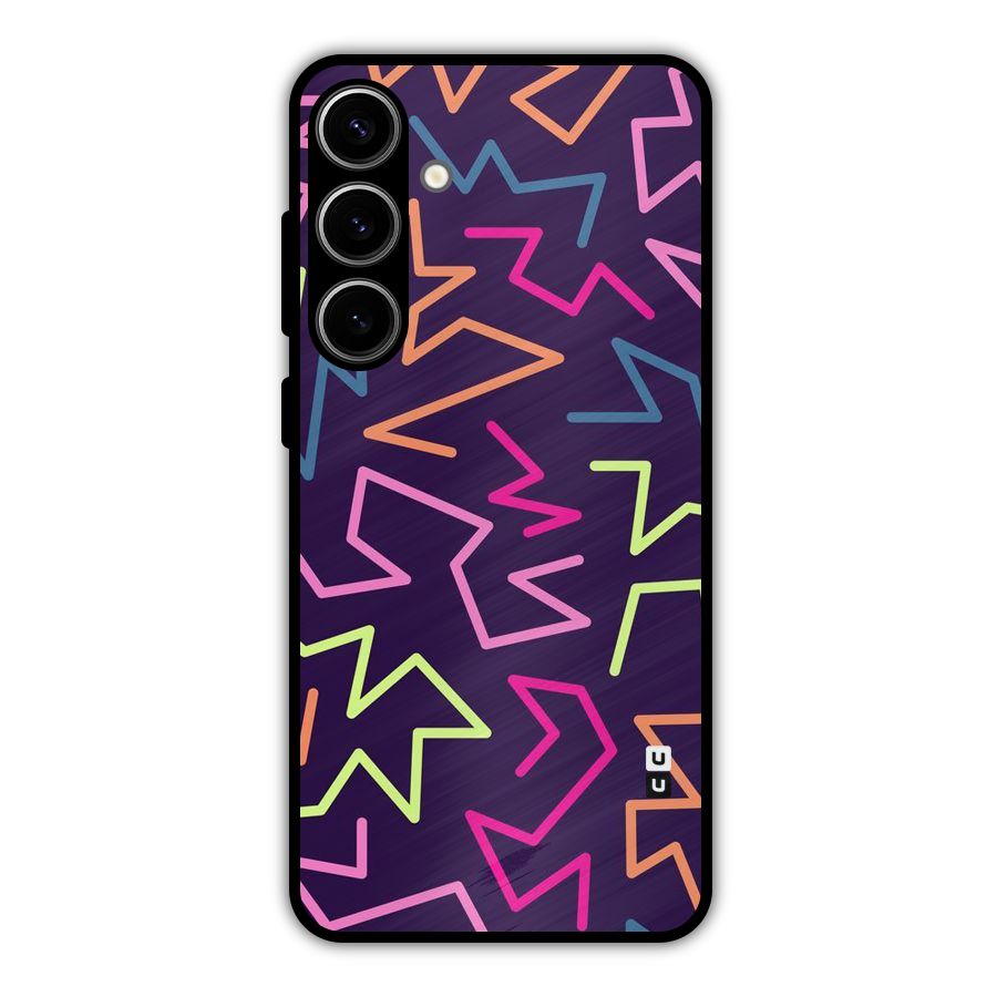 Colored Lines Metal Back Case for Galaxy S24 Plus